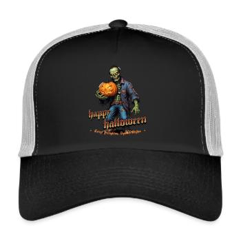 Zombie Happy Halloween Creepy Pumpkins - Trucker Cap - black/stone grey - Front