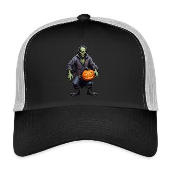 Zombie Happy Halloween Creepy Pumpkins - Trucker Cap - black/stone grey - Front