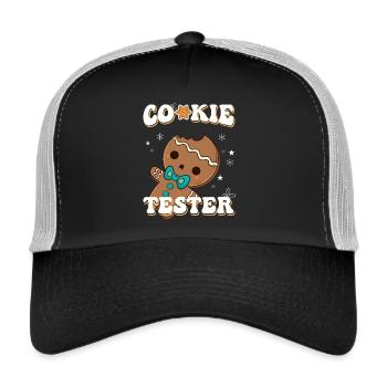 Cookie Tester Lebkuchenfigur Winterfreude - Trucker Cap - Schwarz/Steingrau - Vorne
