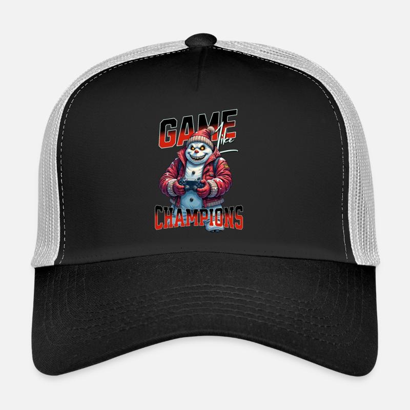 Game Like Champions Mit Totenkopf und Controller Trucker Cap