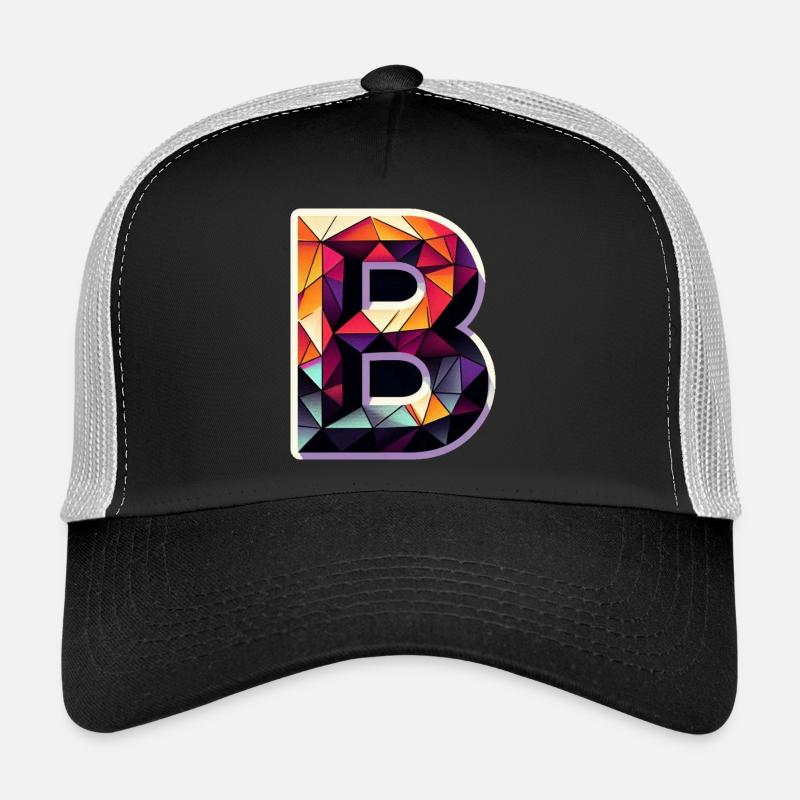Buchstabe B Polygon bunt Trucker Cap