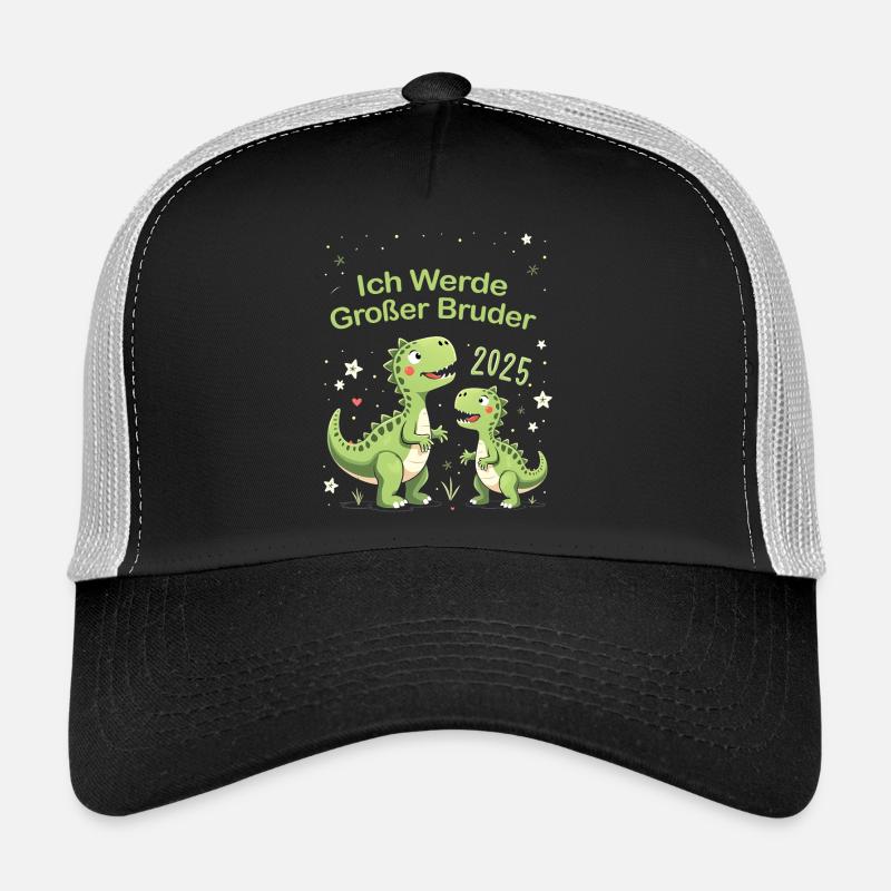 Ich Werde Großer Bruder 2025 Dino - Trucker Cap - Schwarz/Steingrau