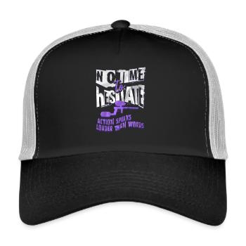 No time to hesitate, paintball speaks louder - Trucker Cap - black/stone grey - Front