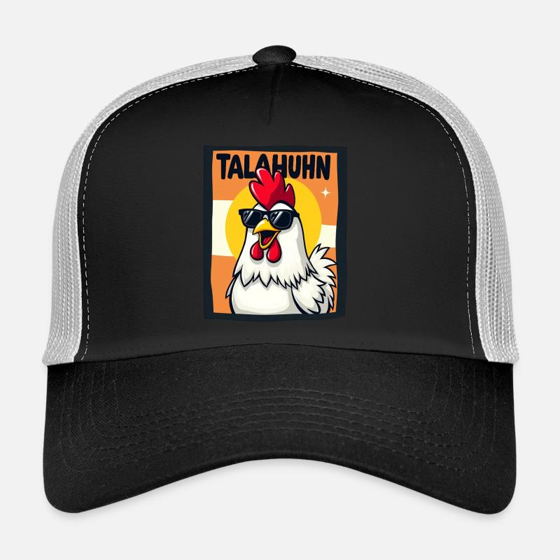 TALAHUHN Lustiger Spruch Meme Deutsch Rap Karneval - Trucker Cap - Schwarz/Steingrau