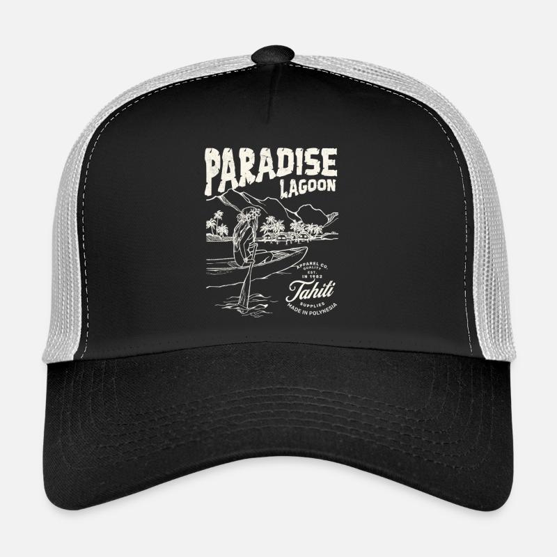 Paradise Lagoon Illustration Casquette trucker 