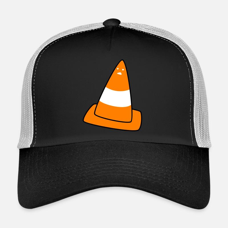 Leitkegel mit Gesicht - Trucker Cap - Schwarz/Steingrau