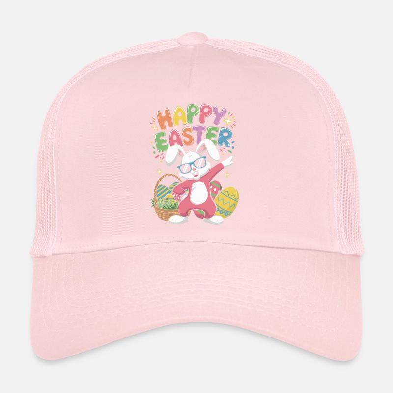 Dabbing Rabbit Happy Easter Day Eggs Dab Design Trucker Cap