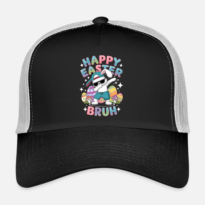 Happy Easter Bruh Funny Dabbing Bunny Easter Gift Casquette trucker 