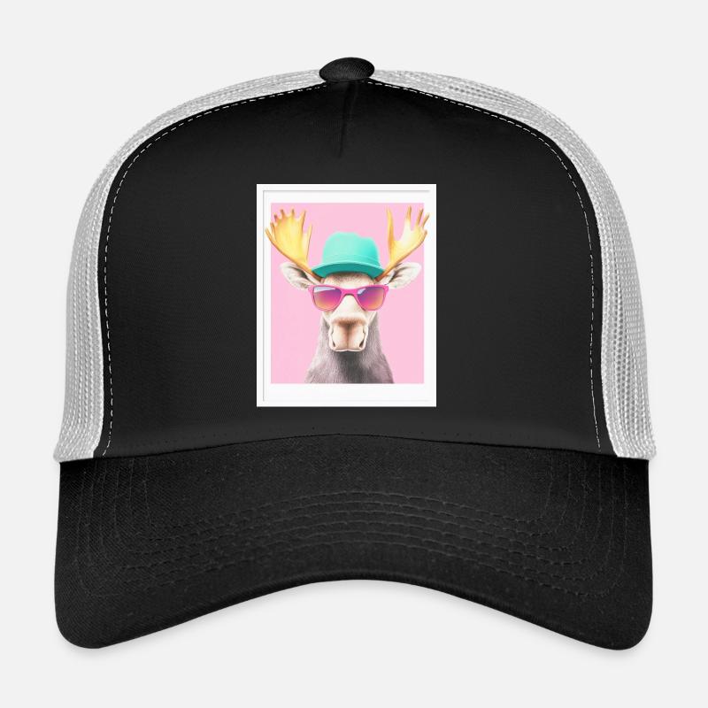 Elch - Trucker Cap - Schwarz/Steingrau