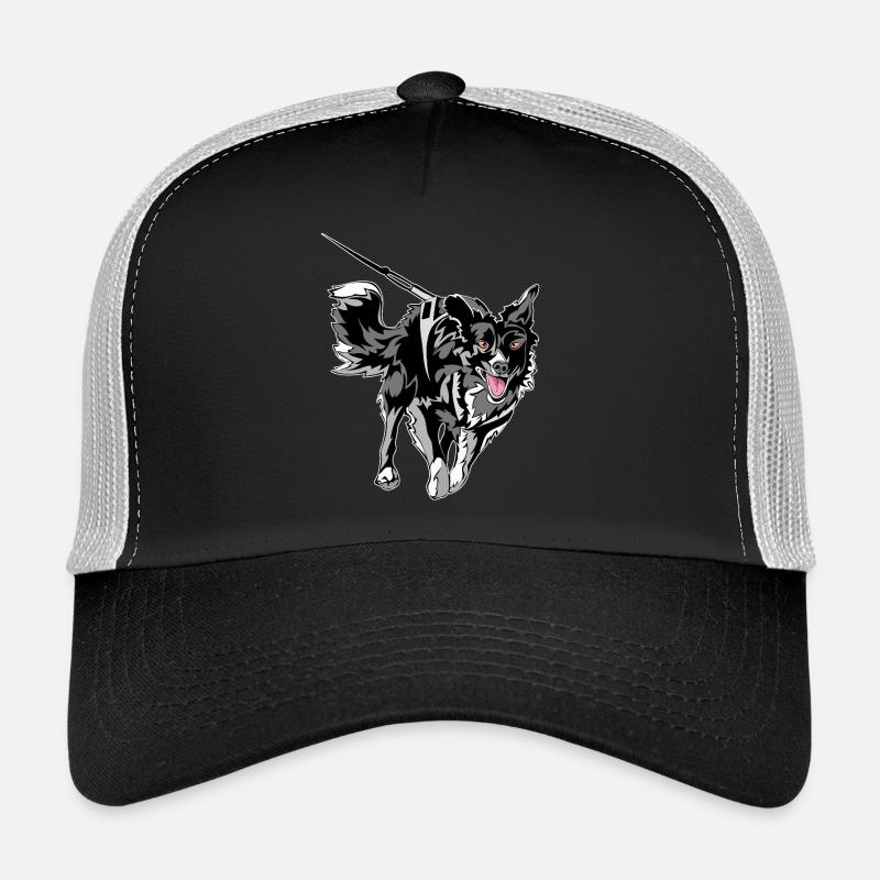 Border Collie Running - Trucker Cap - black/stone grey