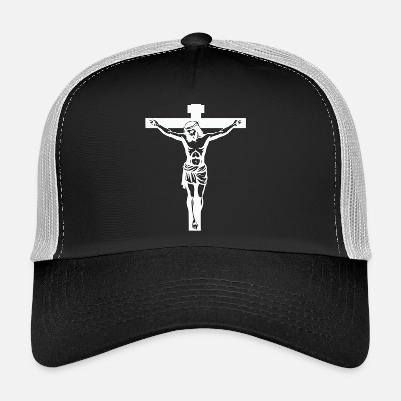 jesus kreuz - Trucker Cap - Schwarz/Steingrau