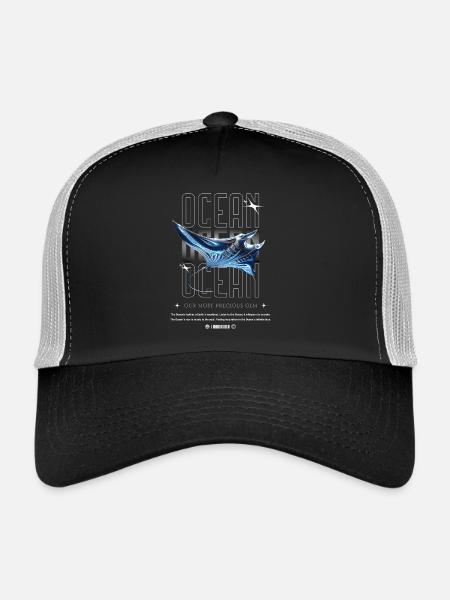 Ocean Manta Precious Treasure - Trucker Cap - black/stone grey - Front