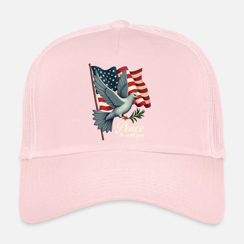 Colombe de la paix avec drapeau Casquette trucker 