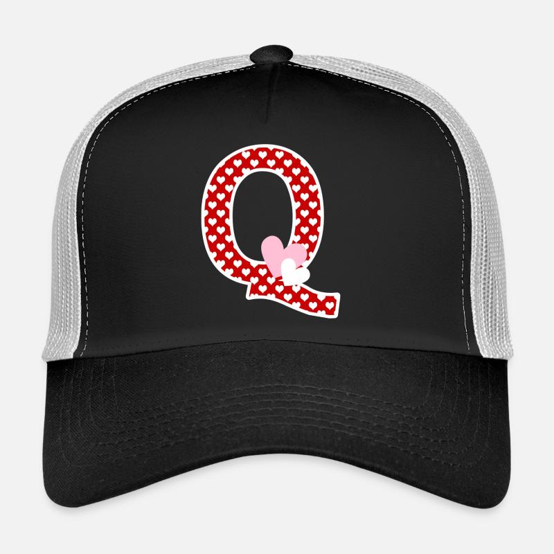Lettre q cœur Casquette trucker 