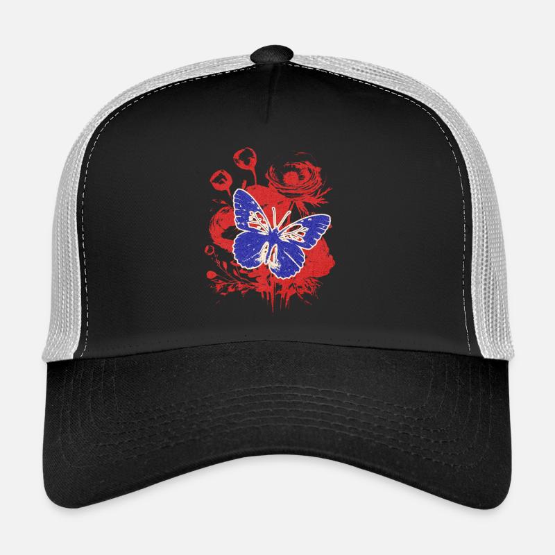 Vintage Schmetterling mit Blumen Trucker Cap