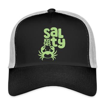 Salty Kisses – Krabbenliebe - Trucker Cap - Schwarz/Steingrau - Vorne