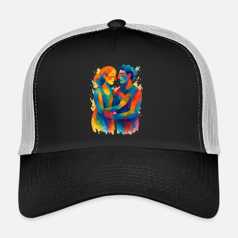 0013 abstract love Trucker Cap