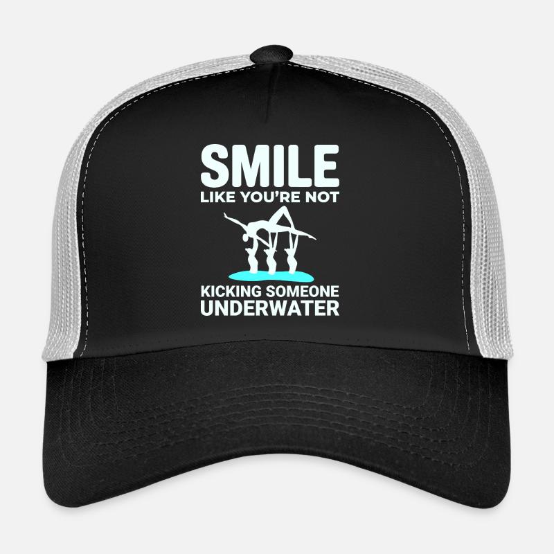 Synchronschwimmen Kicken Unterwasser Lächeln - Trucker Cap - Schwarz/Steingrau