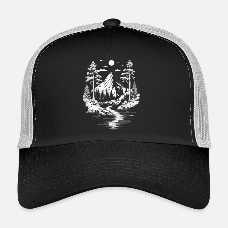 Nature Lovers Mountain Nature Landscape Trees River Trucker Cap