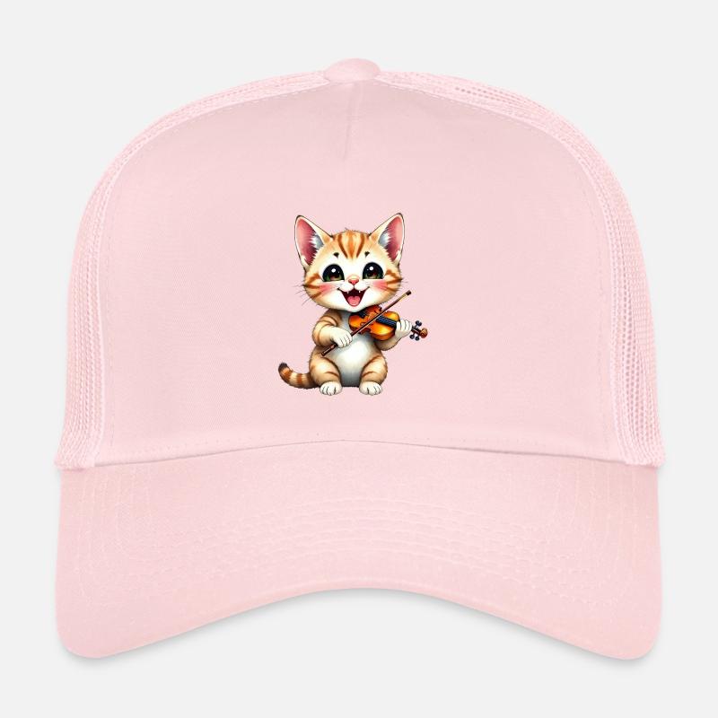 Chaton joue du violon Casquette trucker 