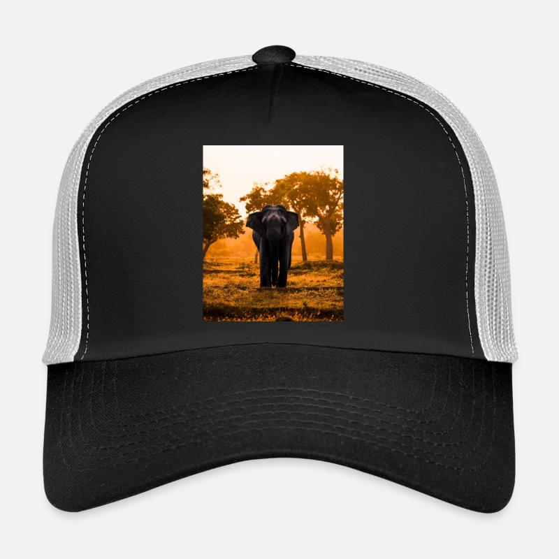 elephant-tree-sunset-sunrise - Trucker Cap - black/stone grey