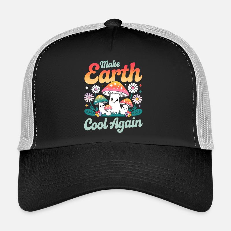 Mach die Erde wieder cool Kawaii Pilze Trucker Cap