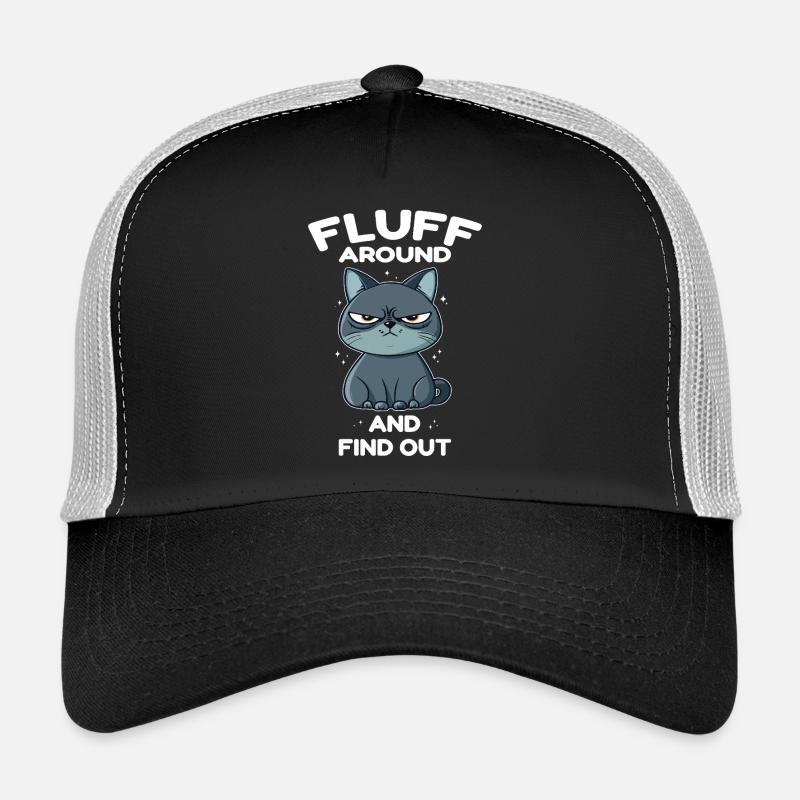 Peluche autour et découvre le chat Casquette trucker 