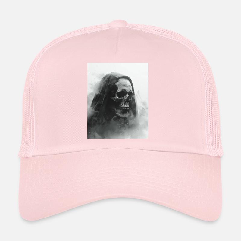 Crâne sombre dans le brouillard Casquette trucker 