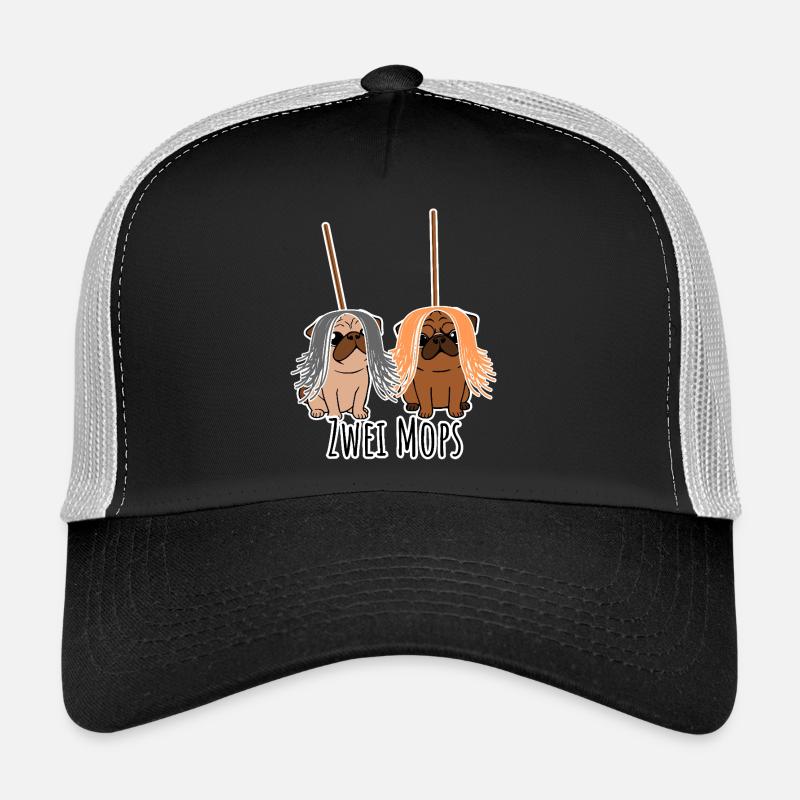 Zwei Mops - Hunde oder Putzgeräte? Hunde Humor? Trucker Cap