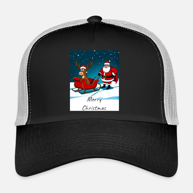Weihnachtsschlitten Rentier Weihnachtsmann Trucker Cap