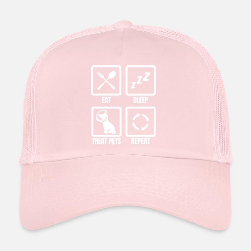 Manger Dormir Traiter les animaux de compagnie Répéter Casquette trucker 