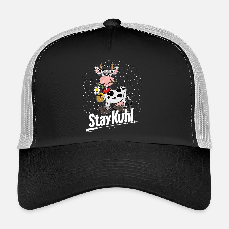 Stay Kuh! Winterkuh mit Blume Trucker Cap