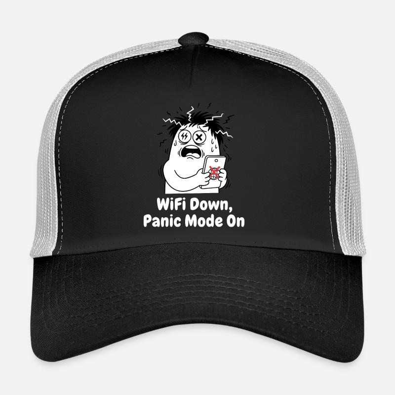 WiFi Ausfall Panikmodus - Trucker Cap - Schwarz/Steingrau