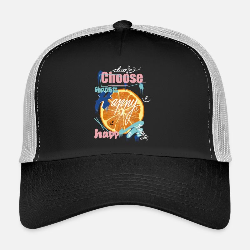 Collage de joie orange Casquette trucker 