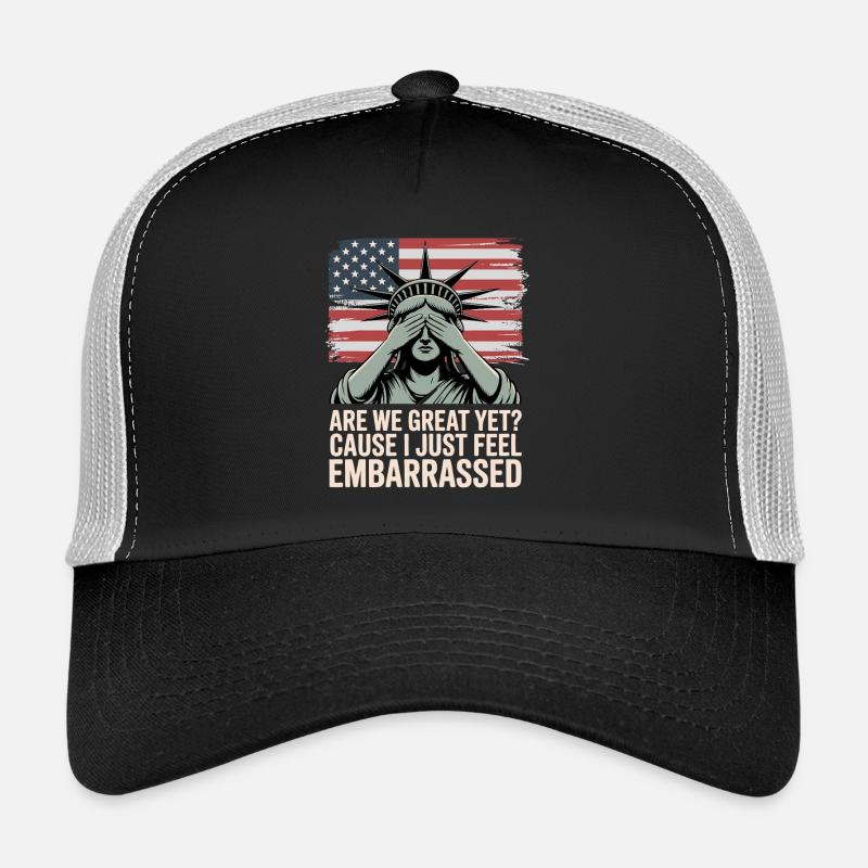 Are We Great Yet? Protest Graphic Trucker Cap