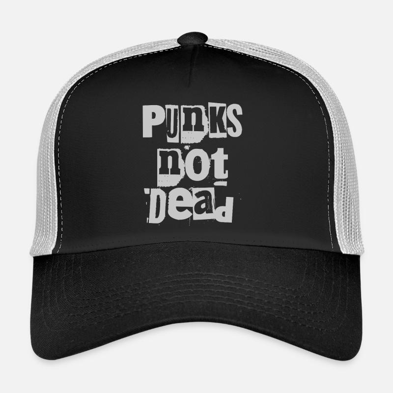 Punks Not Dead Grunge Typography Trucker Cap