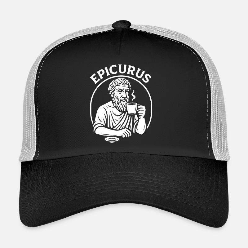Epicurus Coffee Cup Philosophy Tee Trucker Cap