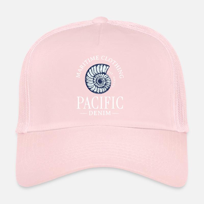 Nautical Shell Spiral Print Trucker Cap