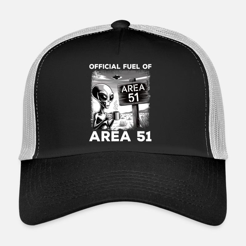 Funny Area 51 Alien UFO Coffee Lovers Trucker Cap