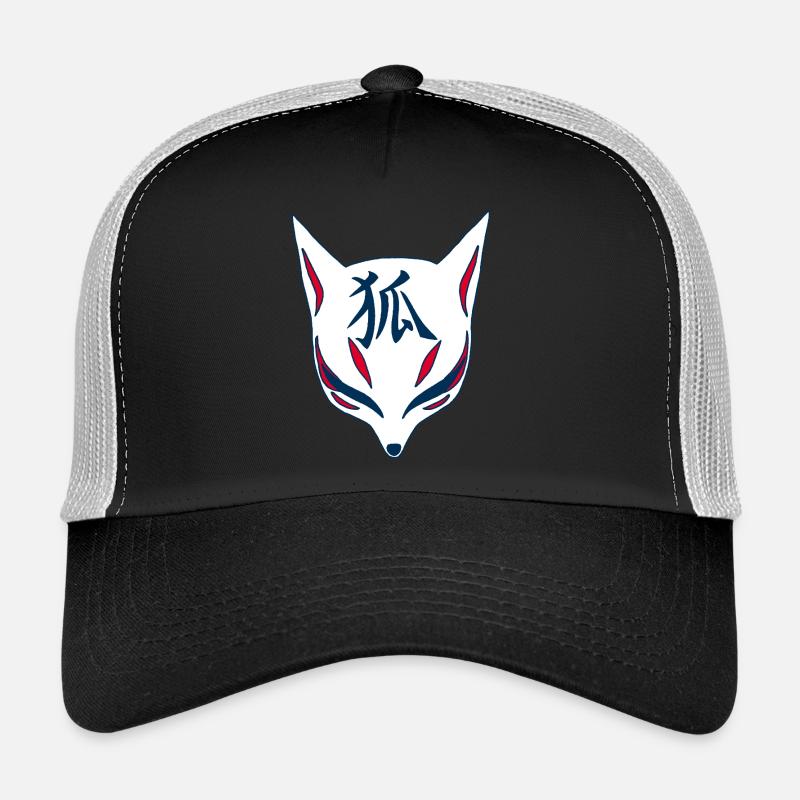 Japanese Fox -manga - Trucker-lippis - musta/kivenharmaa