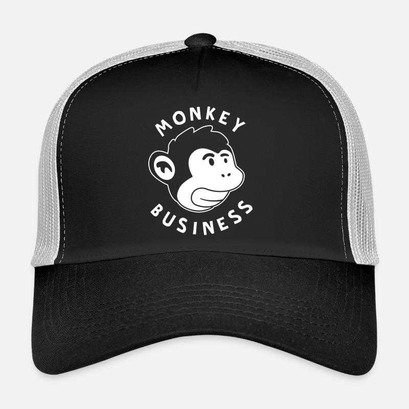 Monkey Business – Jungle de graffitis forts de singe - Casquette trucker - noir/gris pierre