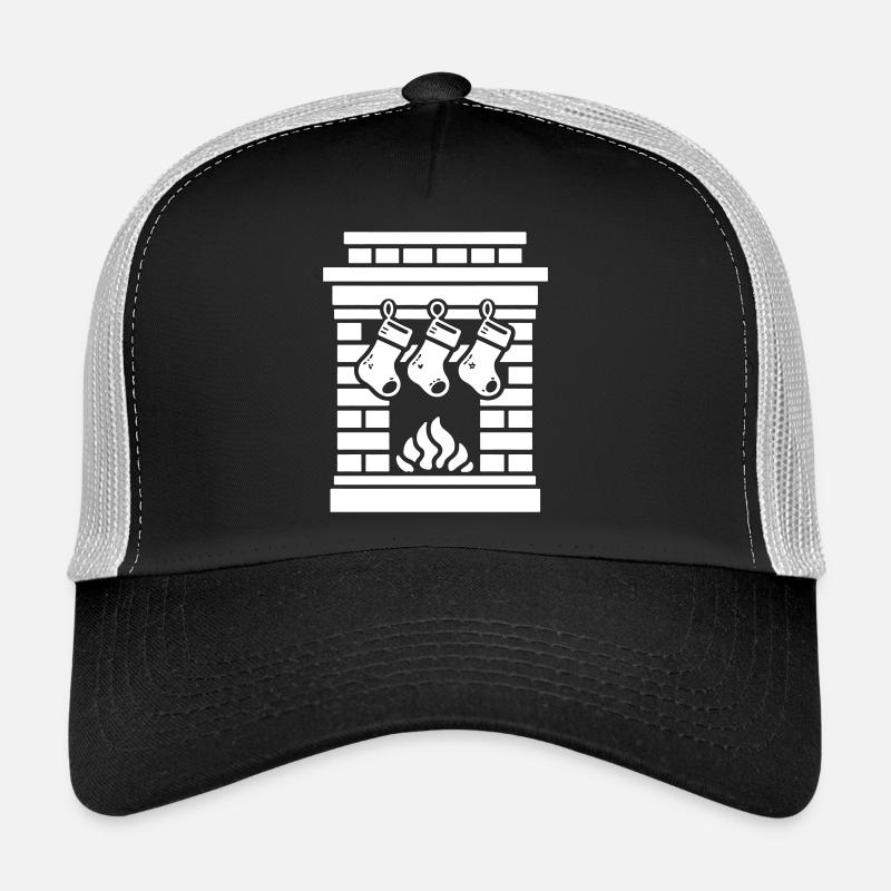 Fireplace Christmas Christmas Sock Trucker Cap