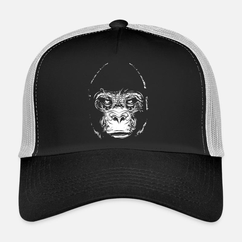 Ornament Gorilla – powerful black and white artwork Trucker Cap
