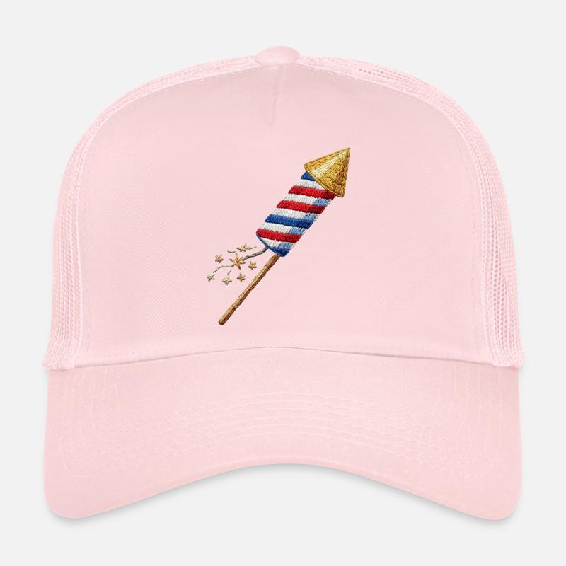 Fireworks arrow in embroidered look (printed) Trucker Cap