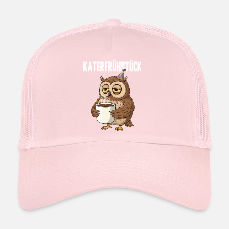Katerfrühstück Eule mit Kaffee lustiger Hangover Trucker Cap