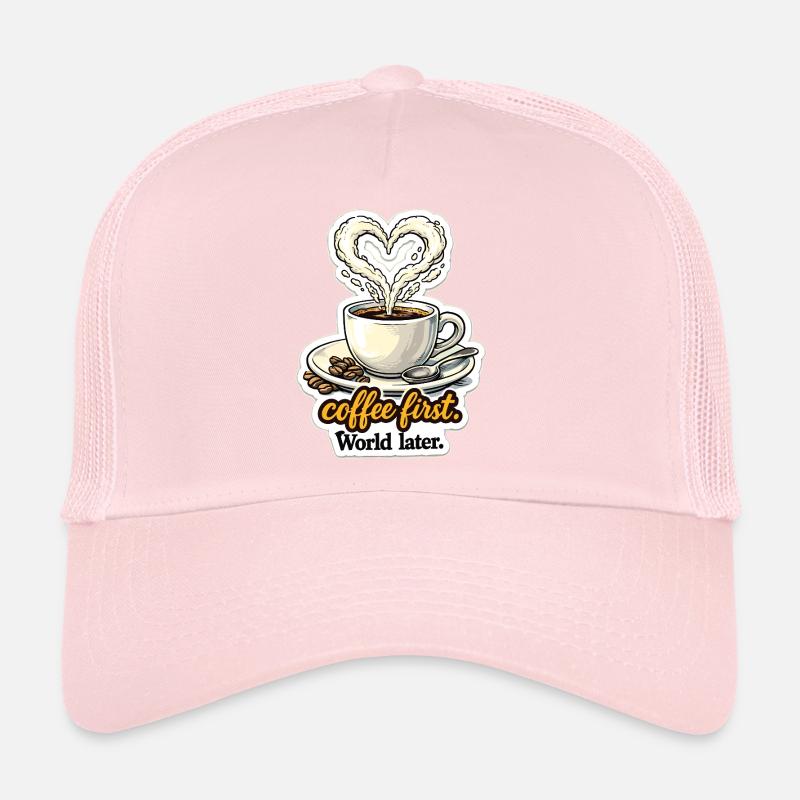 Coffee First Heart Design Casquette trucker 