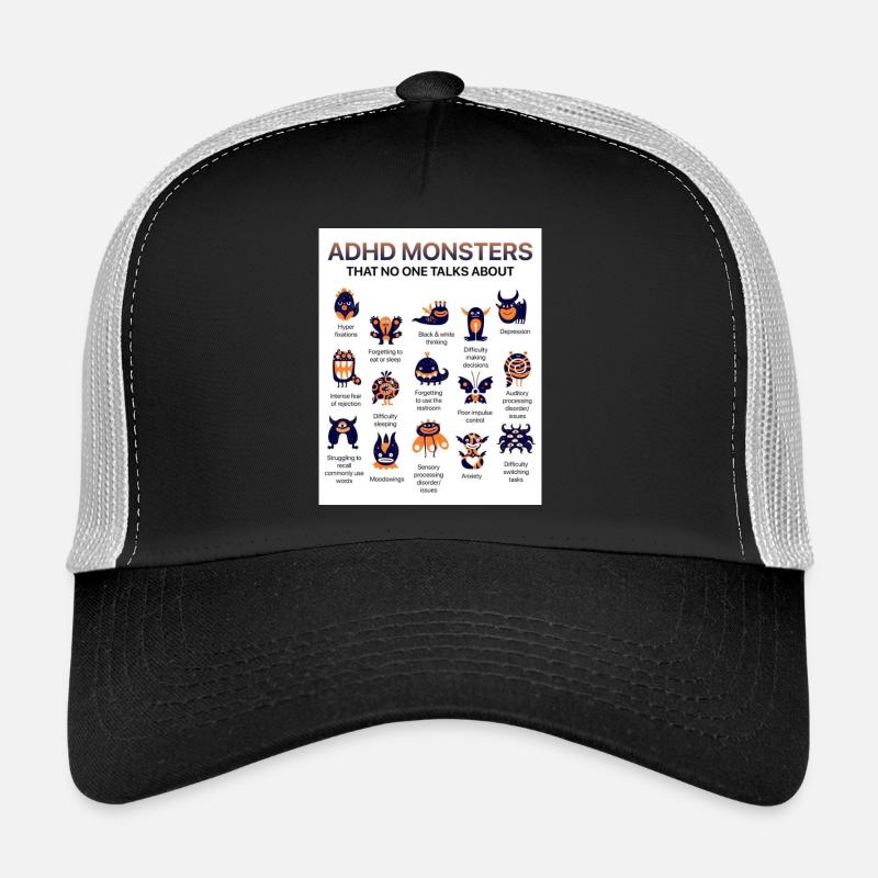 ADHS-Monster, von denen du nichts hörst - Trucker Cap - Schwarz/Steingrau