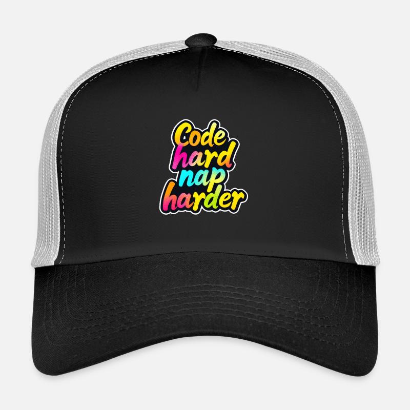 Code Hard Nap Harder Funny Programmer Tee Trucker Cap