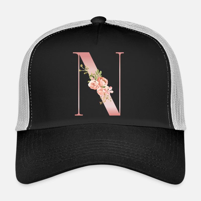 Drop Cap N Floral Soft Pink Trucker Cap