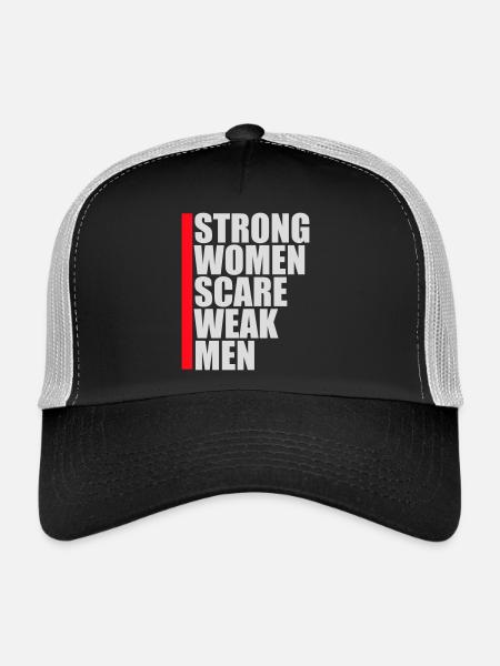 Strong Women Scare Weak Men Confident Feminist - Trucker Cap - black/stone grey - Front